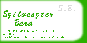 szilveszter bara business card